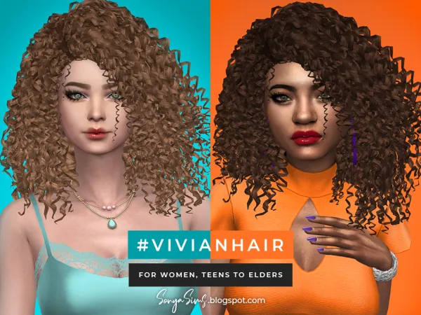 Alpha Vivian Hair - The Sims 4 Custom Content