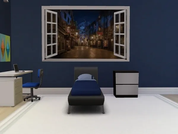 Alpha twosister42's Harry Potter Window Wall Decals CatsDogs Required - The Sims 4 Custom Content