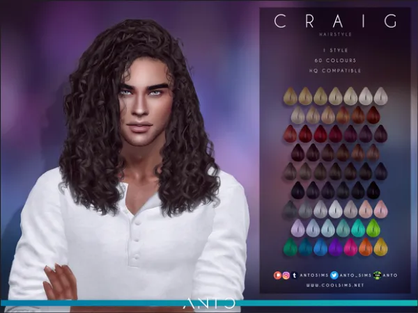 Alpha Craig Hairstyle by anto - The Sims 4 Custom Content