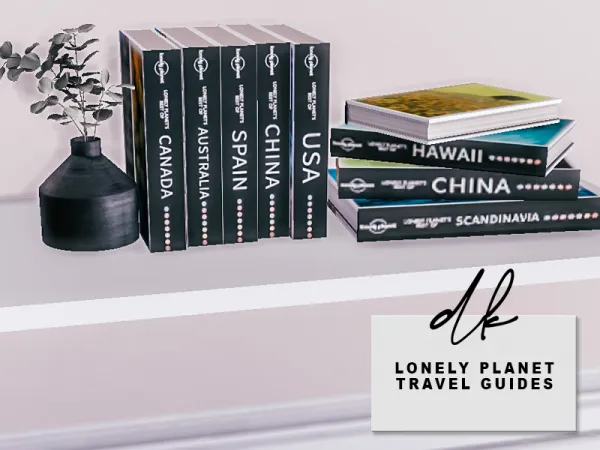 Alpha Lonely Planet Travel Guides recolor - The Sims 4 Custom Content