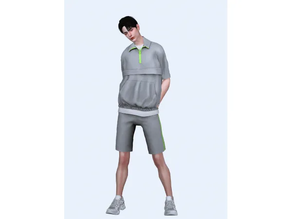 Alpha [Noru] Short Sleeve Anorak Setup - The Sims 4 Custom Content