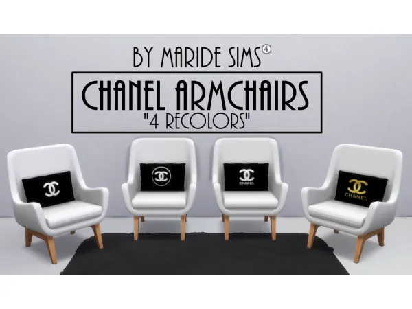 Maxis Match CHANEL ARMCHAIRS 4 RECOLORS - The Sims 4 Custom Content