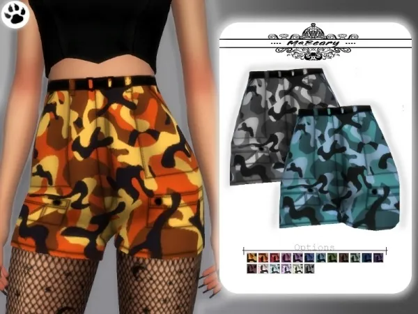 Mix MsBeary's Camo Cargo Shorts - The Sims 4 Custom Content