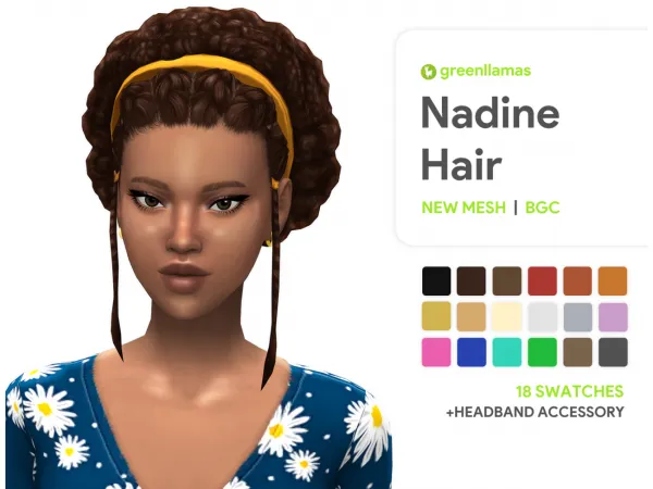 Maxis Match Nadine Hair greenllamas - The Sims 4 Custom Content