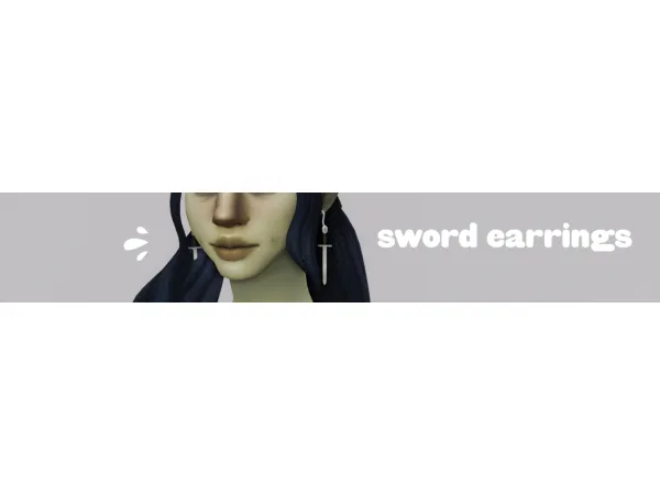 Alpha sword earrings by squasha - The Sims 4 Custom Content