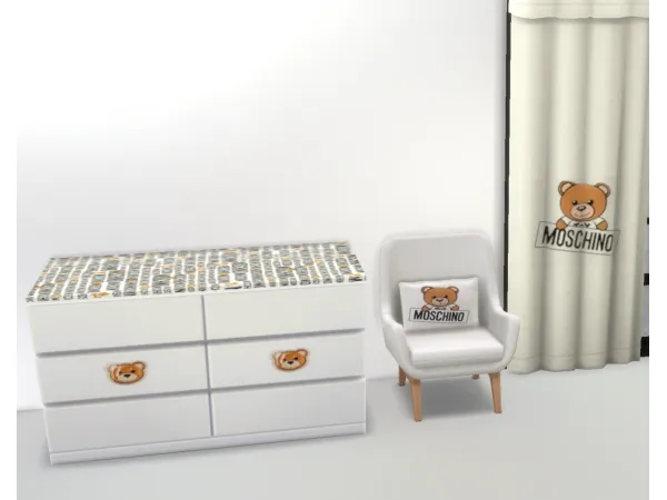 Alpha MOSCHINO TODDLER BEDROOM by simsfinds - The Sims 4 Custom Content