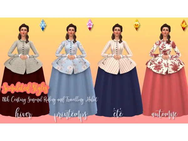 Alpha 18th Century Seasonal Riding and Travelling Habit - The Sims 4 Custom Content