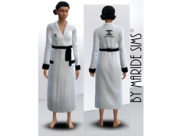 Maxis Match CHANEL BATHROBE 3 RECOLORS for woman - The Sims 4 Custom Content