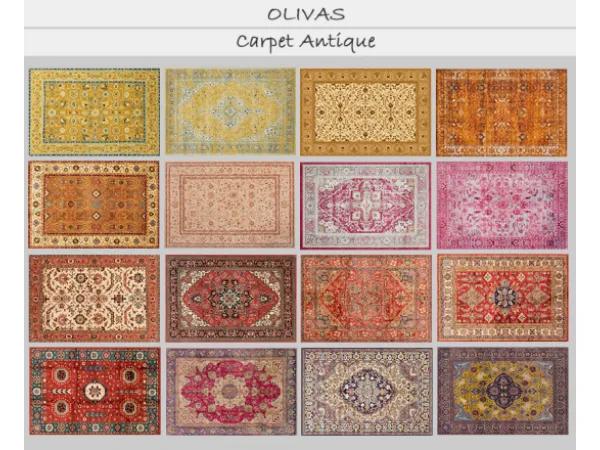 Alpha Carpet Antique - The Sims 4 Custom Content