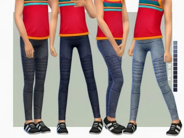 Maxis Match lillka's Skinny Jeans for Girls 09 - The Sims 4 Custom Content