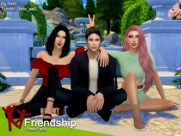 Alpha Beto_ae0's Friendship II Pose Pack - The Sims 4 Custom Content