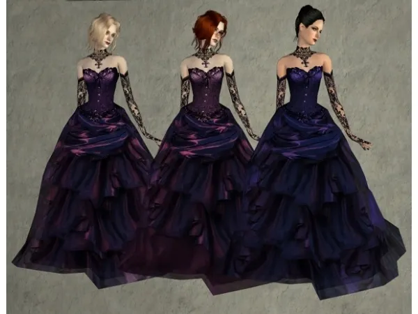 Fashion story from Heather Wedding Charm of Gothic Set Violet by simsfinds - The Sims 2 Custom Content