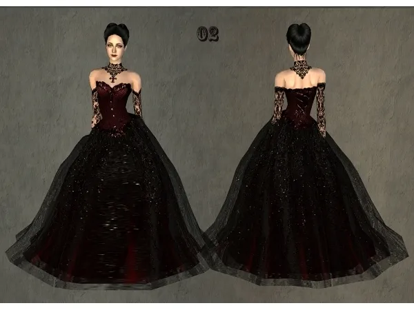Fashion story from Heather Wedding Charm of Gothic Set Midnight by simsfinds - The Sims 2 Custom Content