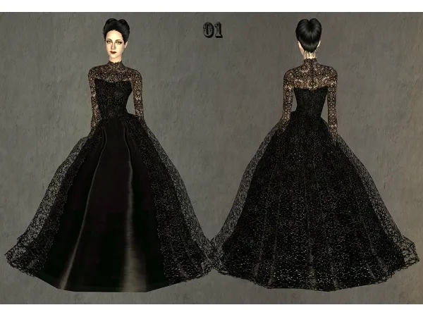 Fashion story from Heather Wedding Charm of Gothic Set Black lace by Droopsi - The Sims 2 Custom Content