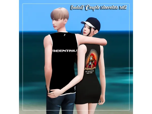 Alpha sudal Couple sleeveless set2 - The Sims 4 Custom Content
