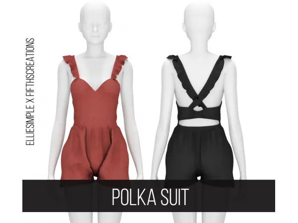 Alpha POLKA SUIT by fifthscreations - The Sims 4 Custom Content