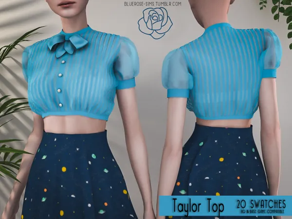 Alpha Taylor top BRsims by bluerose-sims - The Sims 4 Custom Content