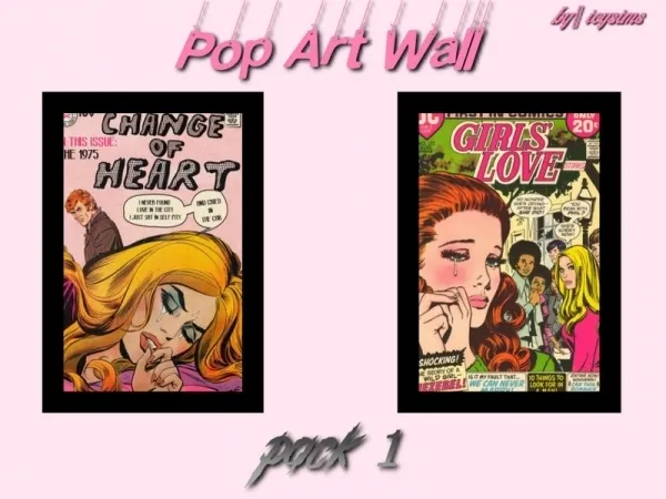 Alpha icyabril's Pop Art Frames [pack 1] - The Sims 4 Custom Content