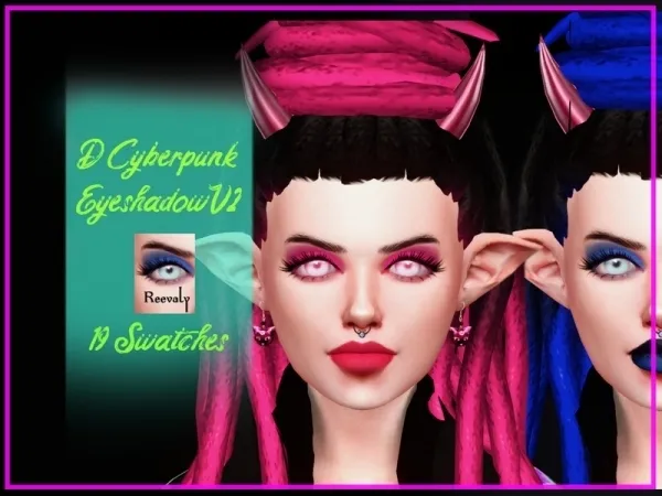Alpha Reevaly's D Cyberpunk Eyeshadow V2 - The Sims 4 Custom Content