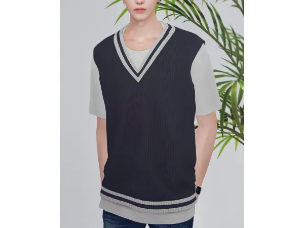Alpha KK Oversized vest - The Sims 4 Custom Content
