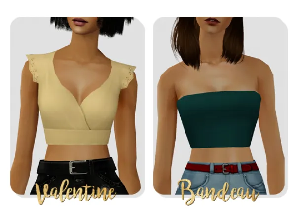 Valentine Crop and Bandeau Top Earrings sims by memento - The Sims 2 Custom Content