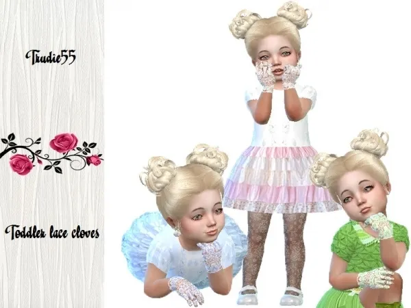 Alpha TrudieOpp's Toddler lace gloves (Seasons) - The Sims 4 Custom Content