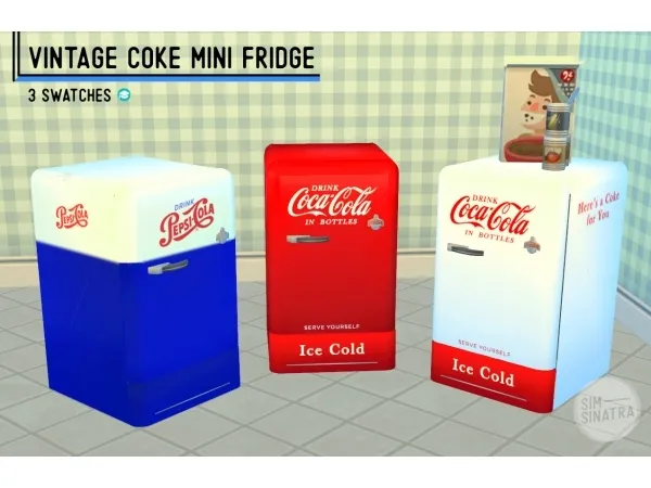 Alpha VINTAGE COKE MINI FRIDGE - The Sims 4 Custom Content