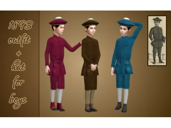 Maxis Match 1893 outfit hat for boys by vintagesimstress - The Sims 4 Custom Content