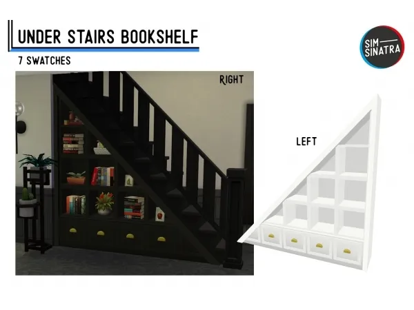 Alpha Under stairs Bookshelf - The Sims 4 Custom Content