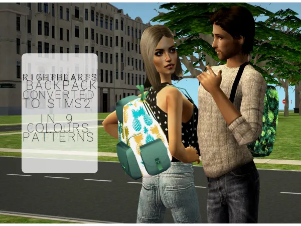 RIGHTHEARTS BACKPACK - The Sims 2 Custom Content