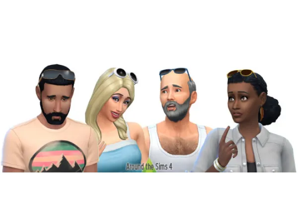 Maxis Match Around Sun glasses as hair accessories - The Sims 4 Custom Content