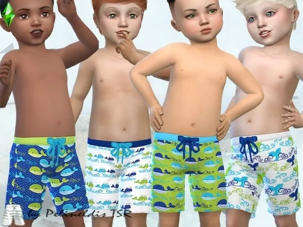 Maxis Match Pelineldis' Whales ahoy Swim Shorts - The Sims 4 Custom Content
