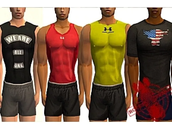 Huge Body Builder (HBB) 4 new Athletic Outfits by rotes_zebra - The Sims 2 Custom Content