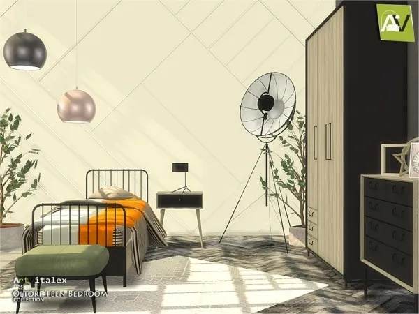 Alpha ArtVitalex's Oltorf Teen Bedroom - The Sims 4 Custom Content