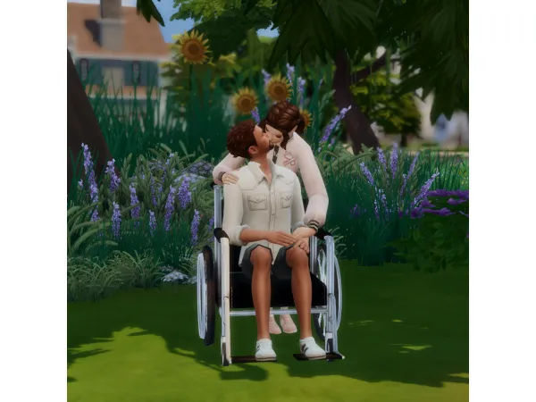 Alpha GS Wheelchair Romance Posepack - The Sims 4 Custom Content