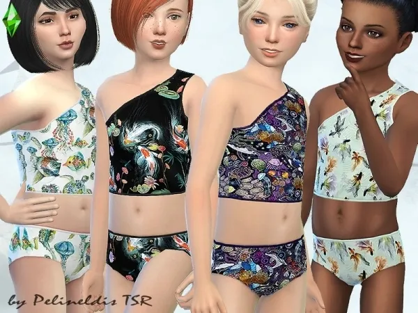 Alpha Pelineldis' Sealife Bikini - The Sims 4 Custom Content