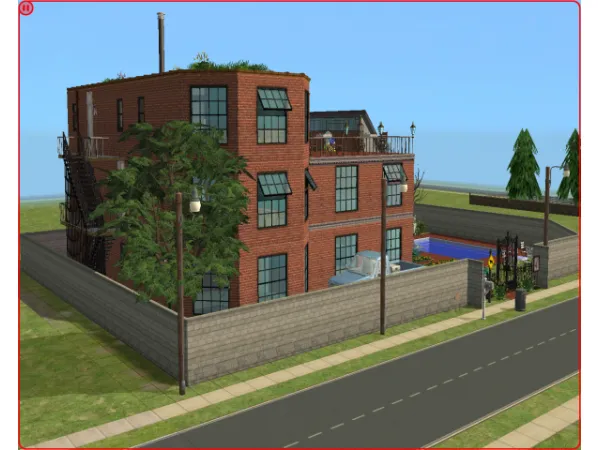 Post Industrial Series Old Textile Mill Dormitory (no 10 rooms) by CobaltSunflowers - The Sims 2 Custom Content