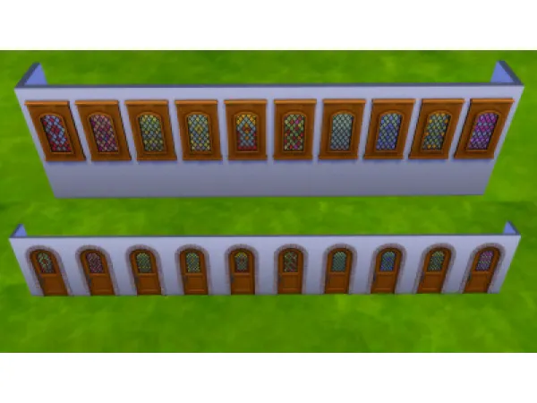 Maxis Match Get Together Stained Glass Add on - The Sims 4 Custom Content