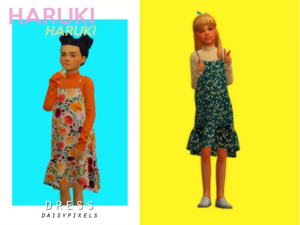 Alpha Haruki dress (for children) by daisypixels - The Sims 4 Custom Content