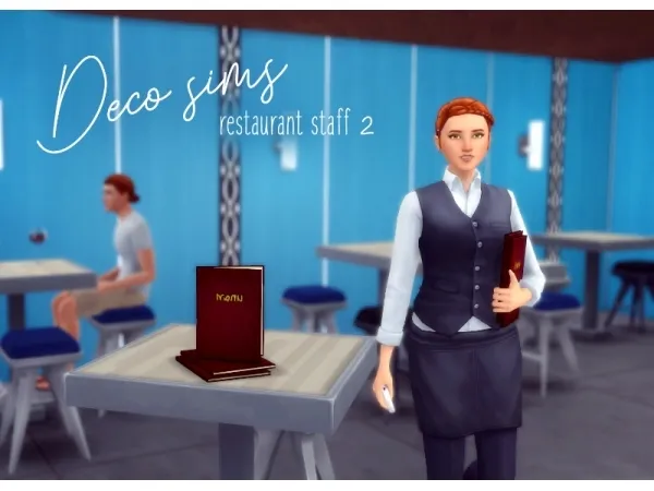 Alpha deco restaurant Staff - The Sims 4 Custom Content