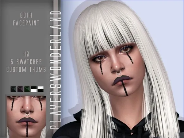 Alpha PlayersWonderland's Goth Facepaint - The Sims 4 Custom Content