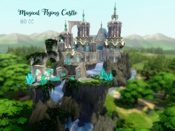 Alpha VirtualFairytales' Magical Flying Castle - The Sims 4 Custom Content