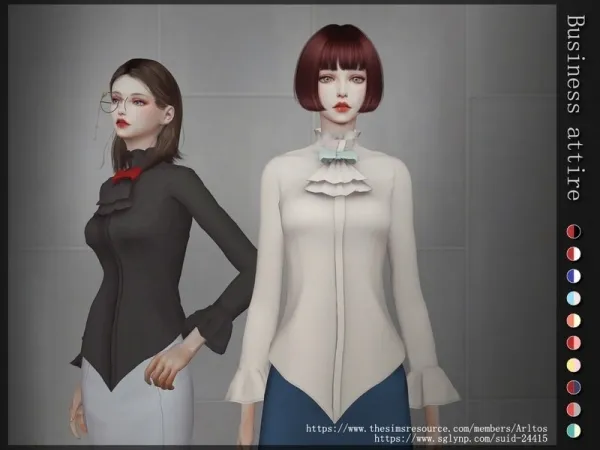 Alpha Arltos' Business attire top - The Sims 4 Custom Content