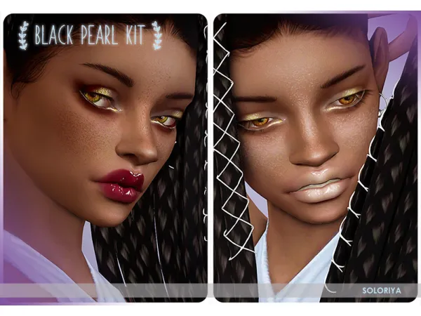Alpha Black Pearl Kit by soloriya - The Sims 4 Custom Content