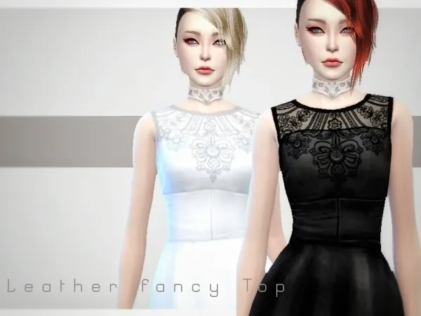 Maxis Match Leather_fancy_top_by_KumoBani Vampires GP needed - The Sims 4 Custom Content