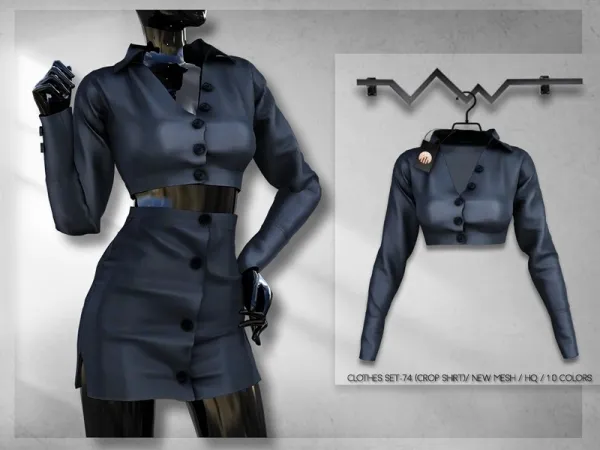 Alpha busra tr's Clothes SET 74 (CROP SHIRT) BD288 by busratr - The Sims 4 Custom Content