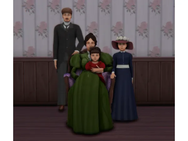 Mix Old Family Picture Posepack - The Sims 4 Custom Content