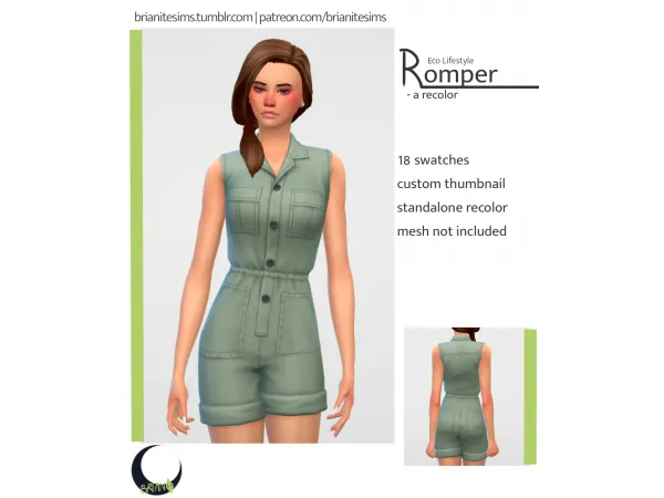 Maxis Match EL Denim Romper Recolor by brianitesims - The Sims 4 Custom Content