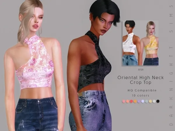 DarkNighTt's Oriental High Neck Crop Top