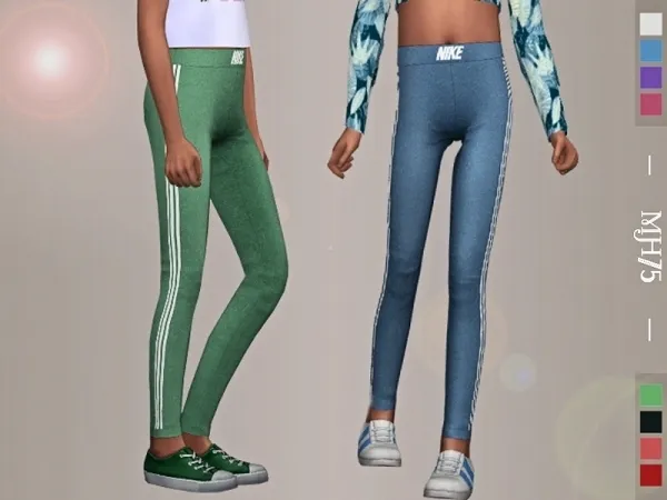 Maxis Match Margeh 75's S4 Nike Leggings [Child Female] - The Sims 4 Custom Content